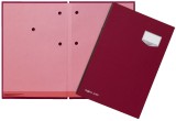 Pagna® Unterschriftsmappe DE LUXE - 20 Fächern, A4, Leinen-Einband, rot dehnbarer Geweberücken 20
