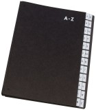 Q-Connect® Pultordner Hartpappe - A - Z, 24 Fächer, Farbe schwarz Pultordner 24 A - Z schwarz