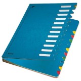 Leitz 5912 Deskorganizer Color 1-12 - 12 Fächer, Pendarec-Karton (RC), blau Ordnungsmappe 12 blau