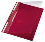 Leitz 4190 Einhängehefter Universal - A4, 250 Blatt, PVC, rot 2 kurze Beschriftungsfenster rot A4