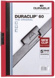 Durable Klemm-Mappe DURACLIP® 60 - A4, rot Klemmmappe transparent/rot bis zu 60 Blatt A4