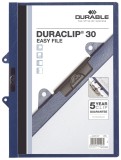 Durable Klemm-Mappe DURACLIP® 30 EASY FILE - A4, dunkelblau Klemmmappe transparent/dunkelblau