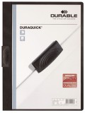 Durable Klemm-Mappe DURAQUICK® - Weich-/Hartfolie, 20 Blatt, transparent/schwarz Klemmmappe
