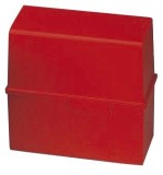 HAN Karteibox DIN A8 quer - für 200 Karten mit Stahlscharnier, rot Karteikasten rot A8 quer 69 mm