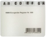 HAN Register A - Z, DIN A8 quer, 12-teilig, für Karteibox, Karteikästen/Tröge, grau Leitregister