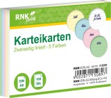 RNK Verlag Karteikarten - DIN A8, liniert, farbig sortiert, 100 Karten mit Kopflinie Karteikarten