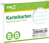 RNK Verlag Karteikarten - DIN A8, kariert, weiß, 100 Karten mit Kopflinie Karteikarten A8 quer