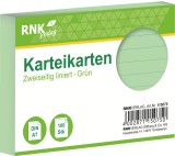 RNK Verlag Karteikarten - DIN A7, liniert, grün, 100 Karten mit Kopflinie Karteikarten A7 quer