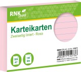 RNK Verlag Karteikarten - DIN A7, liniert, rosa, 100 Karten mit Kopflinie Karteikarten A7 quer rosa