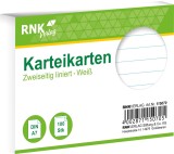 RNK Verlag Karteikarten - DIN A7, liniert, weiß, 100 Karten mit Kopflinie Karteikarten A7 quer