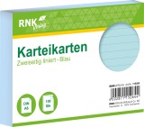 RNK Verlag Karteikarten - DIN A6, liniert, blau, 100 Karten mit Kopflinie Karteikarten A6 quer blau