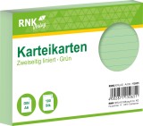 RNK Verlag Karteikarten - DIN A6, liniert, grün, 100 Karten mit Kopflinie Karteikarten A6 quer