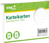 RNK Verlag Karteikarten - DIN A6, liniert, weiß, 100 Karten mit Kopflinie Karteikarten A6 quer