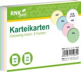 RNK Verlag Karteikarten - DIN A6, liniert, farbig sortiert, 100 Karten mit Kopflinie Karteikarten