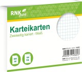 RNK Verlag Karteikarten - DIN A6, kariert, weiß, 100 Karten mit Kopflinie Karteikarten A6 quer