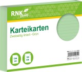 RNK Verlag Karteikarten - DIN A5, liniert, grün, 100 Karten mit Kopflinie Karteikarten A5 quer