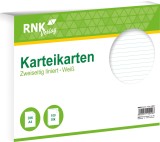 RNK Verlag Karteikarten - DIN A4, liniert, weiß, 100 Karten mit Kopflinie Karteikarten A4 quer