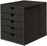 HAN Schubladenbox SYSTEMBOX KARMA - A4/C4, 5 geschlossene Schubladen, öko-schwarz Schubladenbox 5