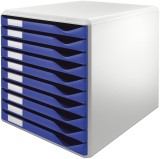 Leitz 5281 Schubladenset Formular-Set - A4/C4, 10 geschlossene Schubladen, lichtgrau/blau A4/C4 10