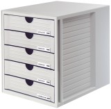 HAN Schubladenbox SYSTEMBOX - A4/C4, 5 geschlossene Schubladen, lichtgrau Schubladenbox A4/C4 5
