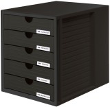 HAN Schubladenbox SYSTEMBOX - A4/C4, 5 geschlossene Schubladen, schwarz Schubladenbox A4/C4 5 45 mm