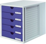 HAN Schubladenbox SYSTEMBOX - A4/C4, 5 geschlossene Schubladen, lichtgrau-blau Schubladenbox A4/C4 5