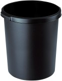 HAN Papierkorb KLASSIK - 30 Liter, rund, 2 Griffmulden, extra stabil, schwarz Papierkorb KLASSIK