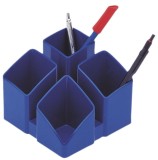 HAN Schreibtisch-Köcher SCALA - 4 Fächern, blau mit möbelschonenden Gummifüsschen Köcher blau