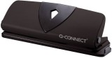 Q-Connect® Doppellocher mit Anschlagschiene - 16 Blatt, schwarz Doppellocher 16 Blatt schwarz