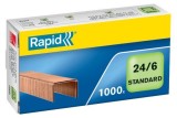 Rapid® Heftklammern 24/6mm Standard, verkupfert, 1000 Stück Heftklammern 24/6 bis 20 Blatt