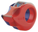 tesa® Handabroller Mini - 10 m : 19 mm, rot-blau inkl. Rolle kristall-klar Handabroller rot/blau