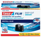 tesa® Tischabroller Easy Cut® Smart ecoLogo® - inkl. 1 Rolle Klebefilm kristall-klar schwarz