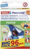 tesa® Powerstrips® Poster - ablösbar, Tragfähigkeit 200 g, weiß, 96 Stück Powerstrips 200 g