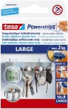 tesa® Powerstrips® Large - ablösbar, Tragfähigkeit 2 kg, weiß, 10 Stück Powerstrips 2 kg weiß
