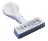 WEDO® Stempel Text Gebucht - Abdruck 45 mm Textstempel für Stempelkissen Gebucht Kunststoff