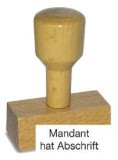 Vorgangsstempel - Mandant hat Abschrift Textstempel für Stempelkissen Mandant hat Abschrift Holz