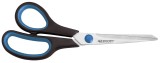 WESTCOTT Schere Easy Grip, Linkshand, rostfrei, gebogen, asymmetrisch, blau/sw, 21 cm Schere 21 cm