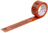 Wihedü Warnband Vorsicht Glas - orange/schwarz, 50mm x 66m Warndruckband 50 mm 66 m Vorsicht Glas