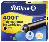 Pelikan® Tintenpatrone 4001® TP/6 - brillant-schwarz, 6 Patronen Tintenpatrone brillant-schwarz
