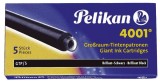 Pelikan® Tintenpatrone 4001® GTP/5 - brillant-rot, 5 Patronen Tintenpatrone brillant-rot