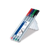 Staedtler® Feinschreiber triplus® - 0,3 mm, Aufstellbox, 4 Farben ergonomischer Dreikantschaft