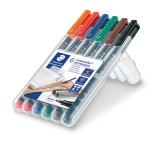 Staedtler® Feinschreiber Universalstift Lumocolor® - permanent, F, 6 Farben Staedtler® Box