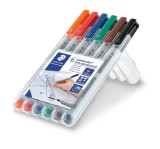 Staedtler® Feinschreiber Universalstift Lumocolor® - non-permanent, M, 6 Farben Staedtler® Box
