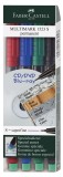 Faber-Castell CD-Marker MULTIMARK - permanent, S, 4 Farben Etui Folienstift sortiert 0,4 mm