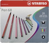 STABILO® Premium-Filzstift - Pen 68 - 20er Metalletui - mit 20 verschiedenen Farben ca. 1 mm