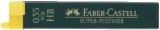 Faber-Castell Feinmine SUPER-POLYMER - 0,3/0,35 mm, HB, tiefschwarz, 12 Minen Feinmine tiefschwarz