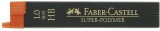 Faber-Castell Feinmine SUPER POLYMER - 0,9/1 mm, HB, tiefschwarz, 12 Minen Feinmine tiefschwarz HB