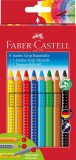 FABER-CASTELL Buntstift Jumbo GRIP - 8 Farben, Namensfeld- und Bleistift im Promotionetui weich 9 mm