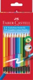 FABER-CASTELL Buntstift Radierbare - 12 Farben sortiert mit Radiergummi, Kartonetui Farbstiftetui