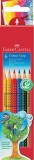 FABER-CASTELL Buntstift Colour GRIP - 6 Farben, Kartonetui ergonomische Dreikantform mit Namensfeld